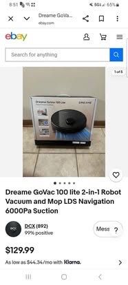 Dreame GoVac 100 Lite 2-in-1 Robot Vacuum and Mop