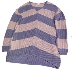 Cato Womens Medium Knit V-Neck Purple/Pink Sweater