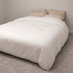 Queen Bed. Mattress, Box Spring, And Metal Frame