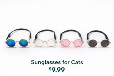 Cat Sunglasses – Adjustable Strap – Cute Styles – $9.99