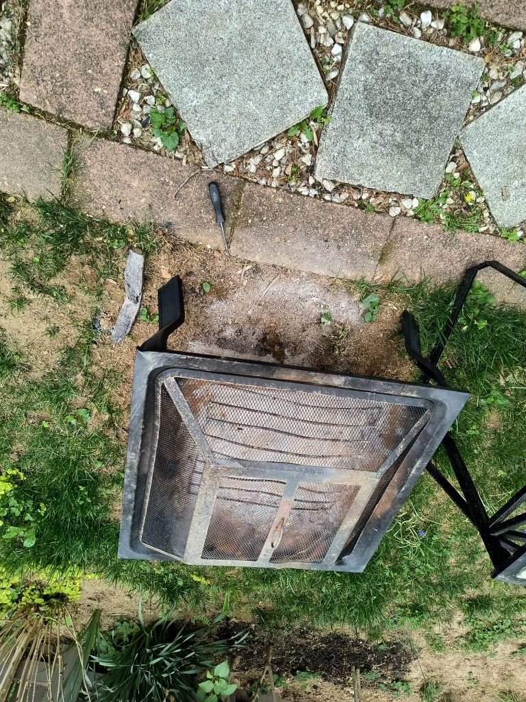 Metal Firepit Patio Stove Square Burning with Cover 