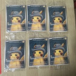 Pikachu Grey Felt Hat X Van Gogh Promo Cards 