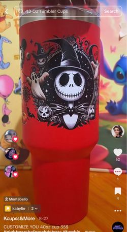 40oz Nightmare Before Christmas Tumbler Cup
