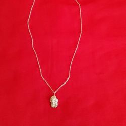 Silver Nugget Pendant Necklace