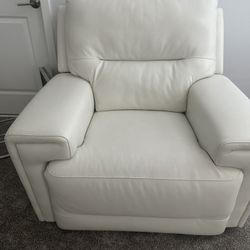 Leather/Vinyl recliner sofa and chair , power recliner with power head rest. Barely used. Brand new condition