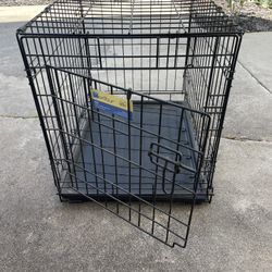 Medium Folding Dog Crate - 24 x 12 x 20 - Includes Pet Accessories!