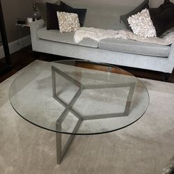 Modern Round Glass Coffee Table 