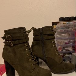 Olive Green Boot Heels