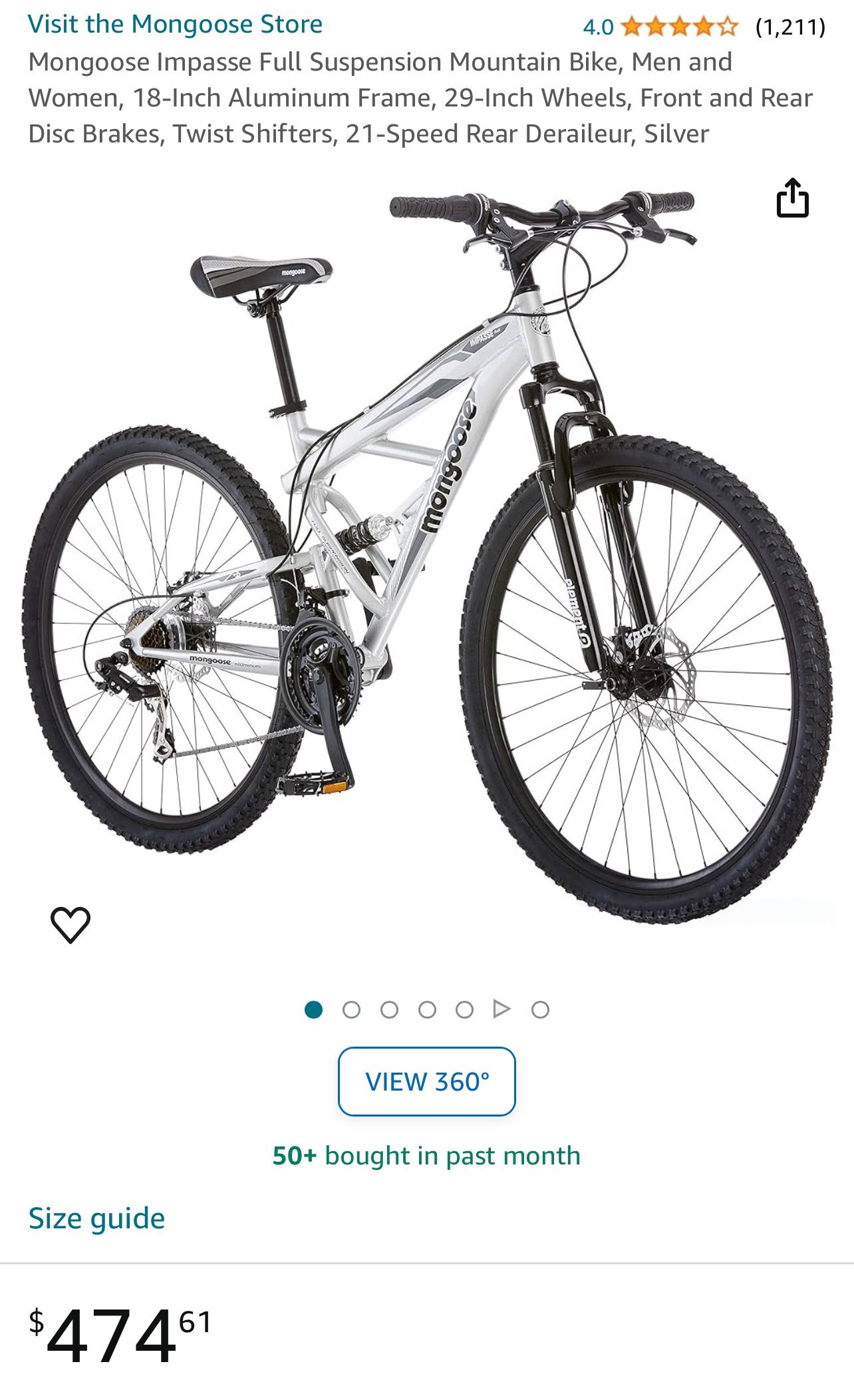 Mongoose  Mountain Bike Silver