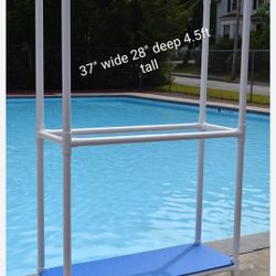 37"x 28"  $65 For 4ft small or $75 6ft  large outdoor weatherproof pvc storage hanging rack wardrobe poolside