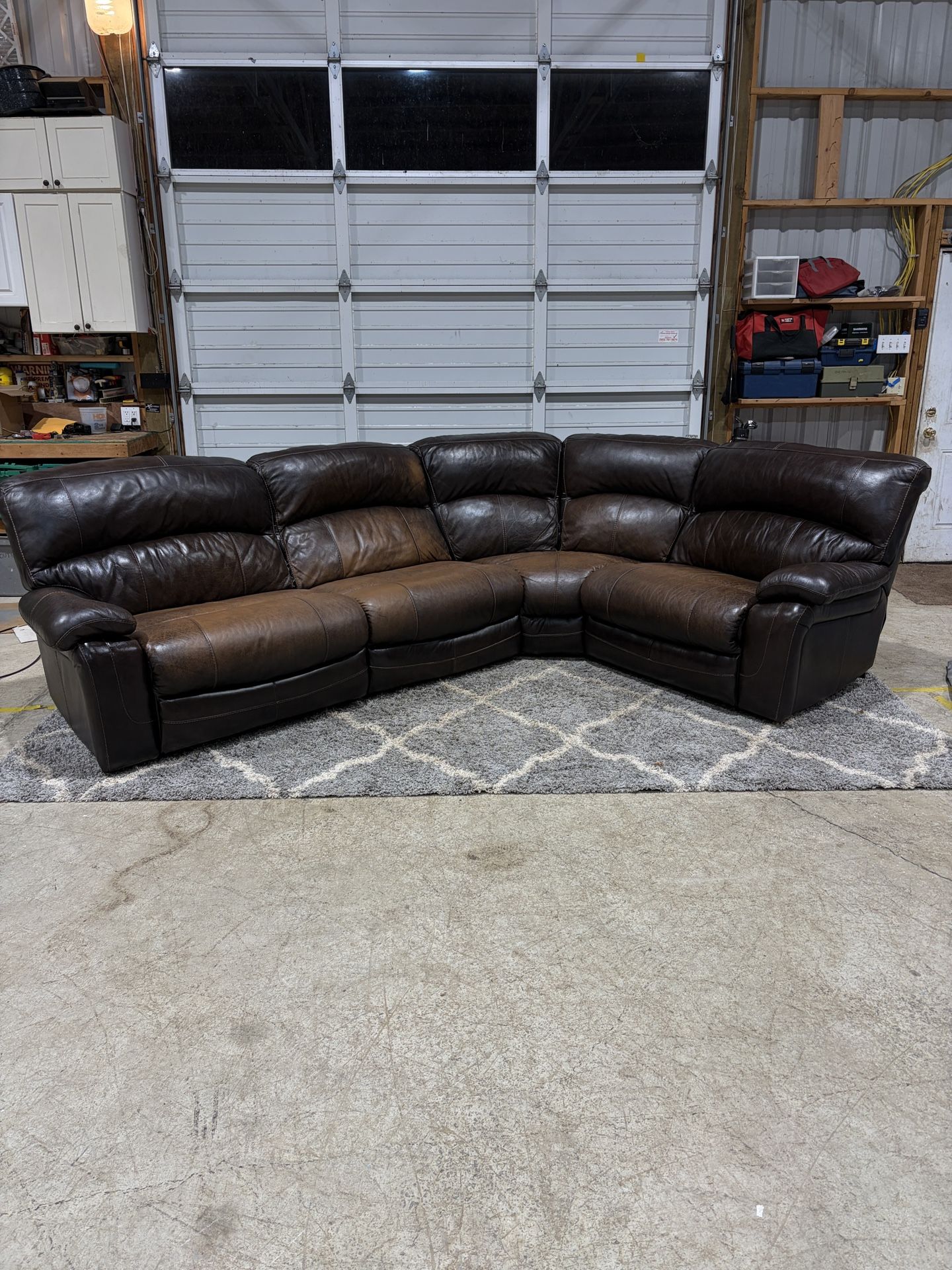 Ashley Leather Power Reclining Sectional