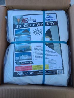20ft × 40ft Super Heavy Duty White Tarp