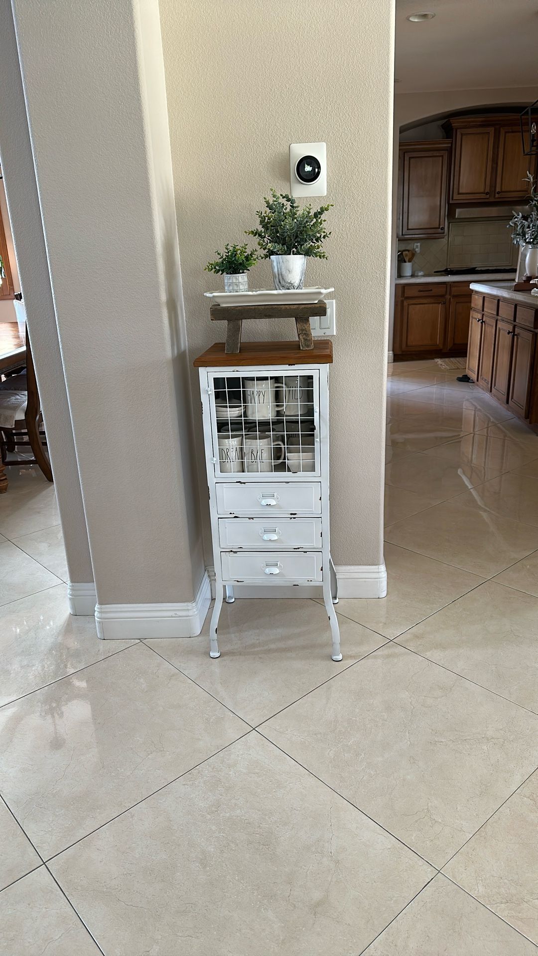 Metal Curio Cabinet With Additional Decorations