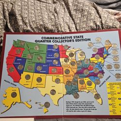 Disney Mickey Mouse Silver Coin And Book And 50 States Quarters 
