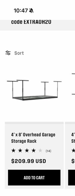Overhead garage storage rack