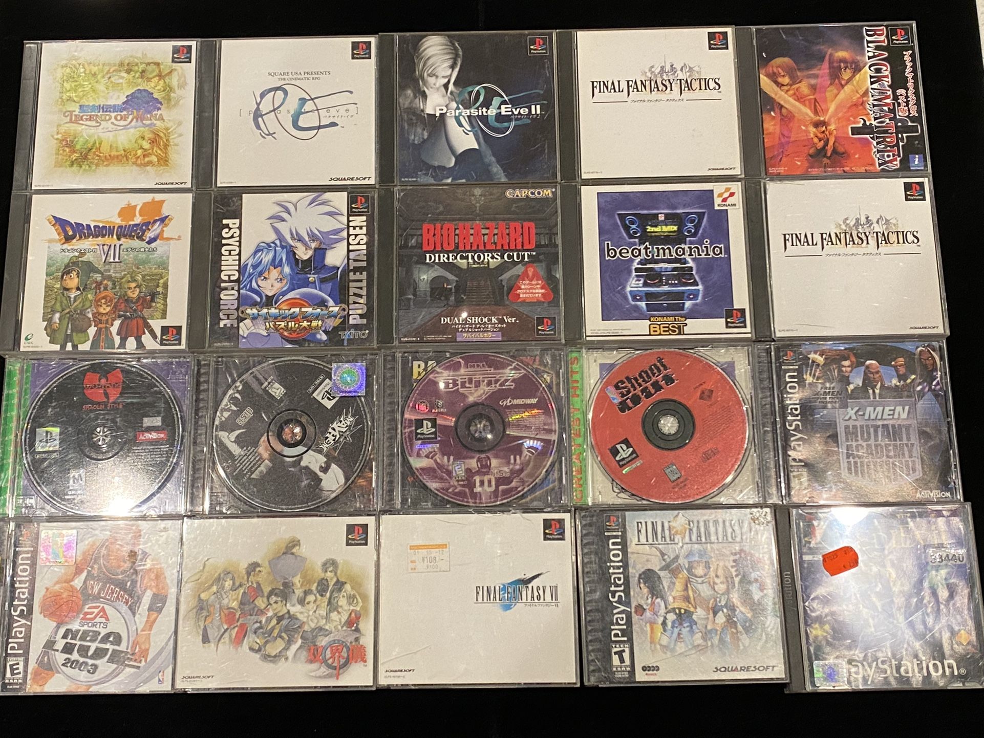 Sony PlayStation 1 PS1 LOT of 20 Game Discs US/Japan Regions(SECRET OF MANA FINAL FANTASY) Post Nintendo Era