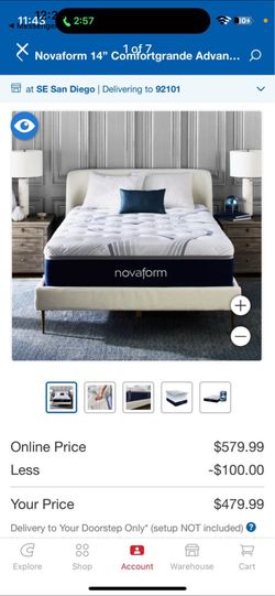 Novoform Costco Queen Mattress plus Bed Frame