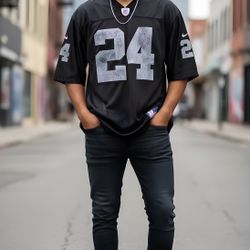 NFL Reebok Oakland Raiders Charles Woodson #24 NFL Jersey Men's XXL Vintage Black
