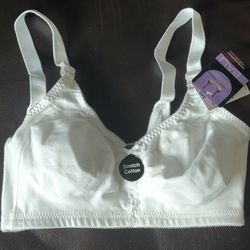 Bali Womens Cotton Double Support Wirefree Bra, 36D, White