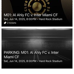 2 Tickets InterMiami With Parking Club Level 