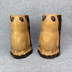 Star Wars 1st Edition Galaxy's Edge Oga's Cantine Porg Mug Tiki - Set of 2 Disney Disneyland