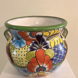 Colorful Hand-Painted Ceramic Planter – Beautiful Home Decor