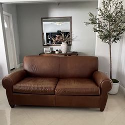 Pottery barn leather Sofa