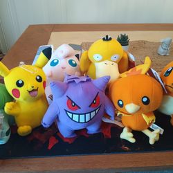 Pokemon Plush Lot 7 X 6-7 Inch Plushies NEW