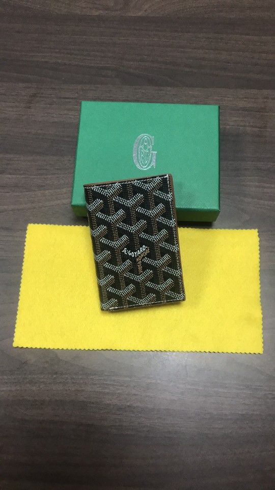 Goyard Saint Pierre Card Holder Wallet Reddish Black & Tan