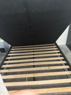 Modern Gray Bed Frame + Like-New Mattress & Sealy Box Spring (Guest Room Set)