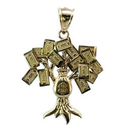 Men’s Women’s 10k Yellow Gold Money Tree Charm Pendant For Necklace GP3119514