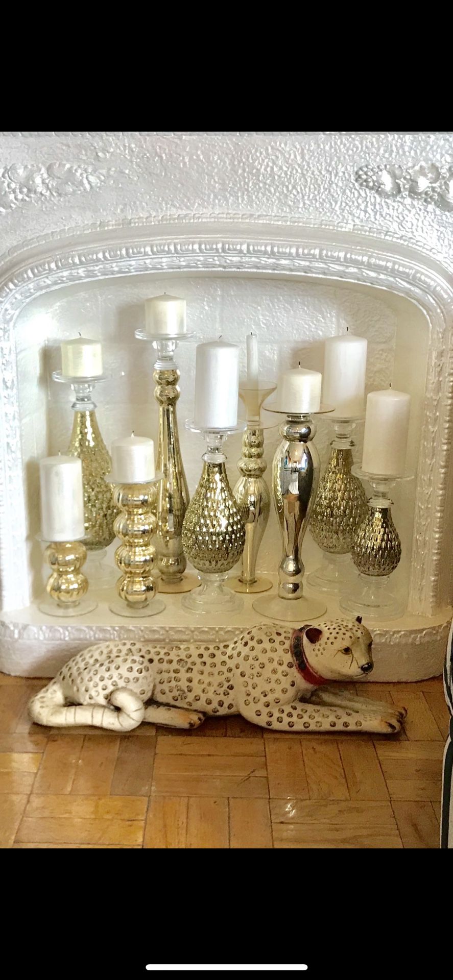 Set Of 12 Gold Candle Holders Candelabras Candlesticks