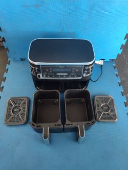 $80 firm, Yes, it's available, Ninja Foodi Dualzone DZ550 air fryer, 1690 watt, works, dual basket, clean, good condition, $200 retail
