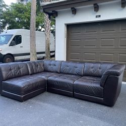🛋️ Sectional Couch/Sofa - Modular - Italian Leather - Brown - Delivery Available 🚛