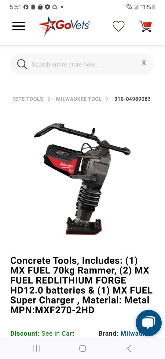 Milwaukee Flatener Concrete Tool 