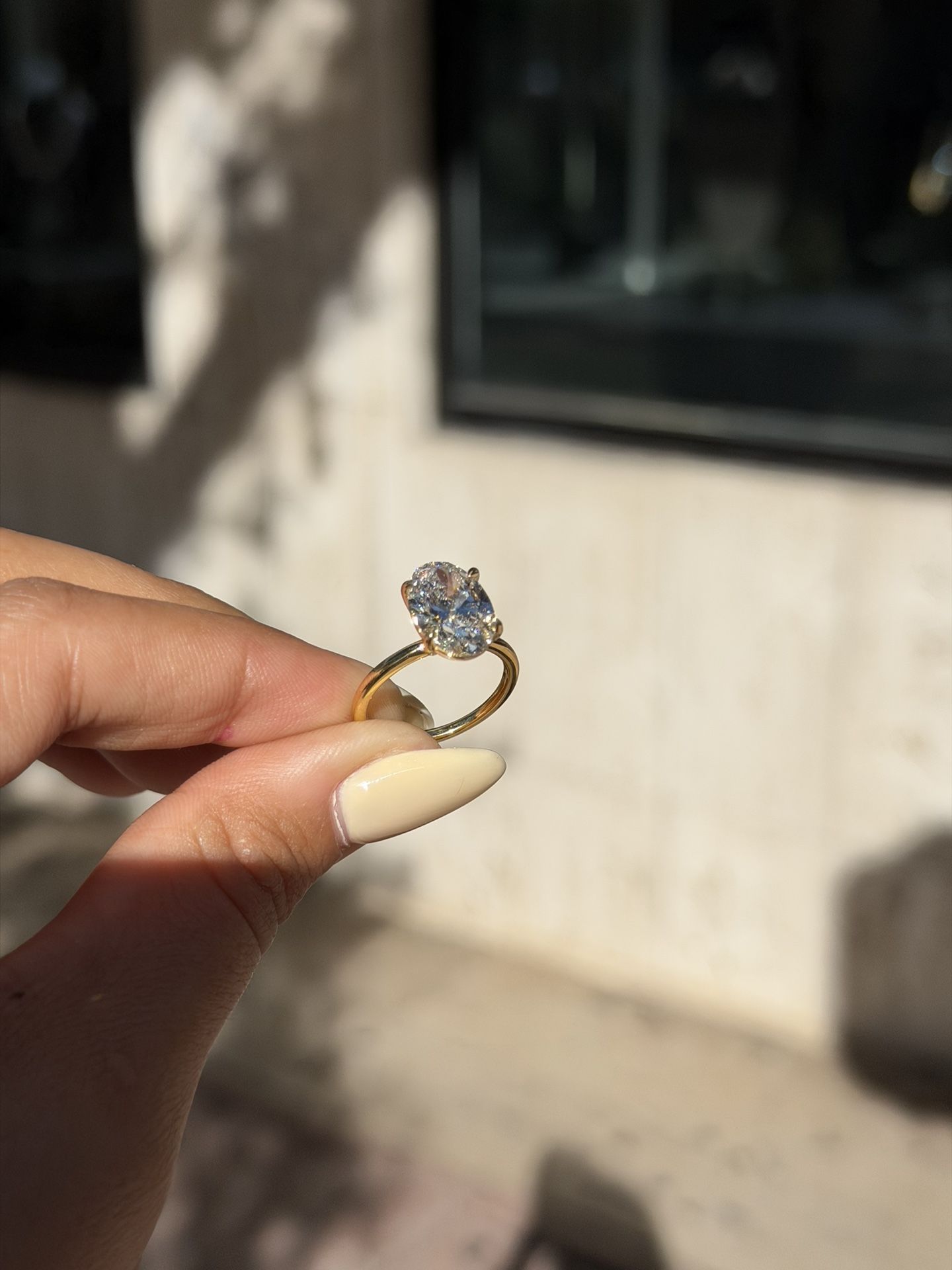 Oval solitaire diamond engagement ring Rings