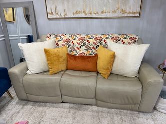 Leather recliner sofa