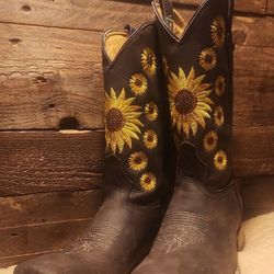 Sunflower Cowboy Leather Boots