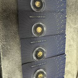 .05 GRAM GOLD PROOF COINS BULLION LOT OF 4
