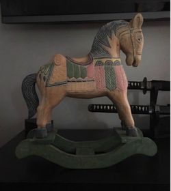 Antique Wooden Rocking Horse