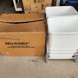 Rev-A-Shelf Cabinet Double Trash Pull Put 35 Quart Waste Containers,  15" Wide, 5349-18DM-2, VGC