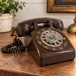 Vintage 1970s Western Electric 500 Brown Rotary Dial Telephone Bell System
