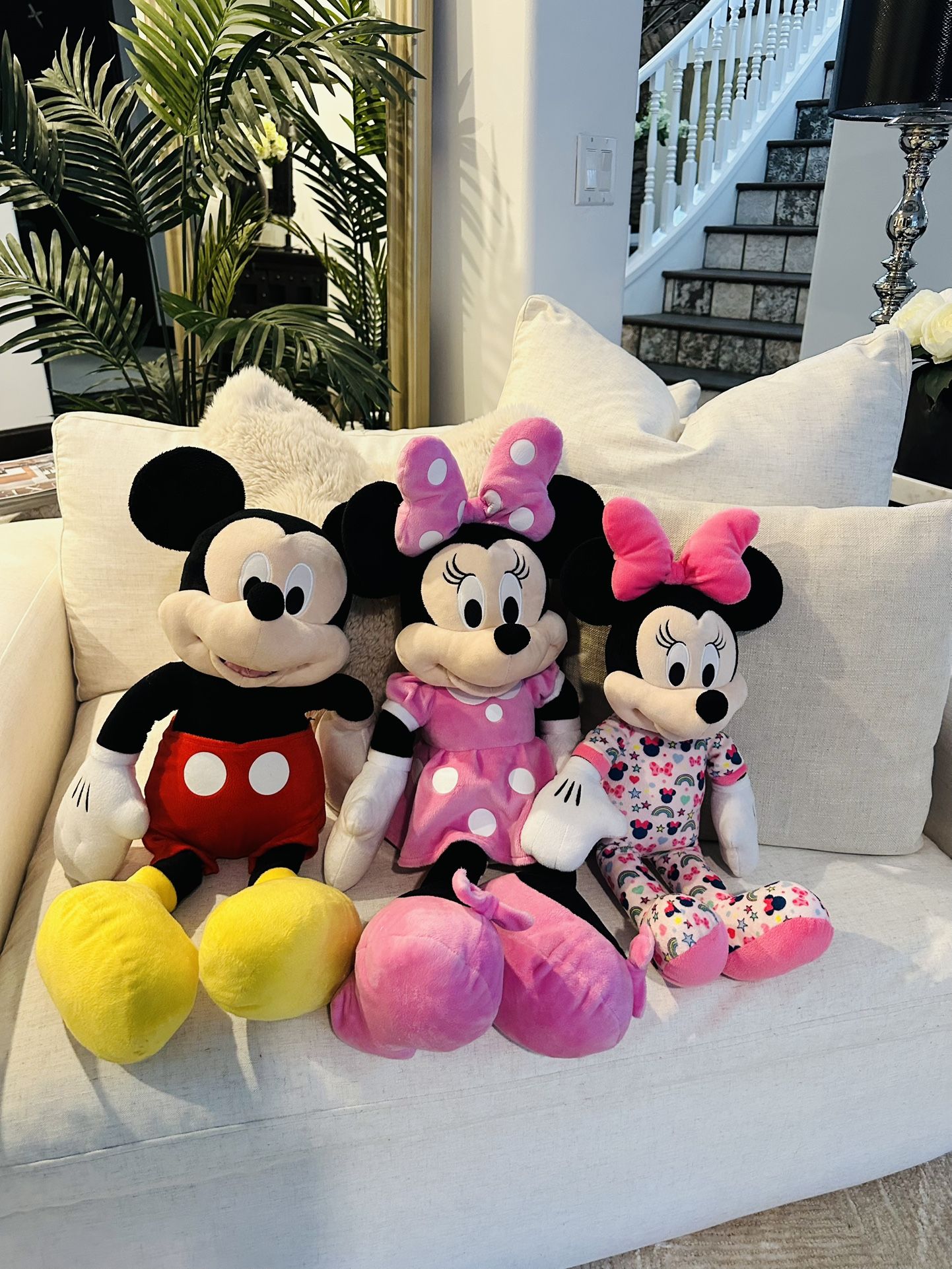 1-Mickey Mouse, 2-Minnie Mouse Plush Set $20.00 All
