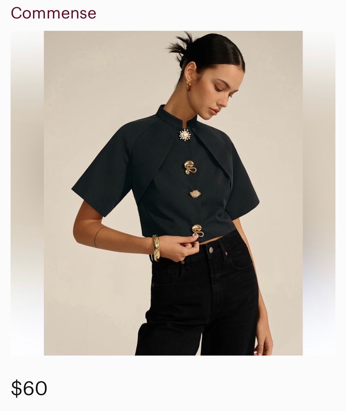Sculptural cropped jacket-style top