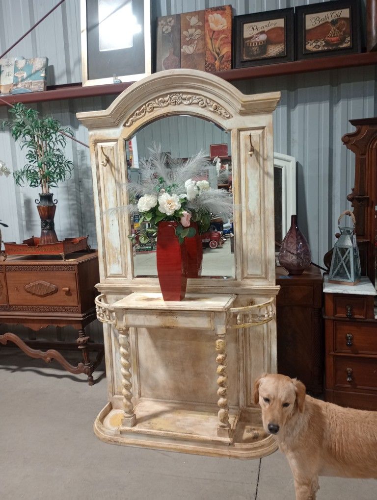 Antique Hall Tree And Vanity