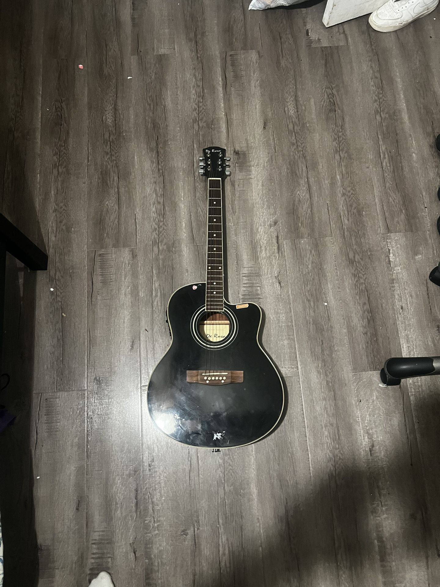 De Rosa Black Acoustic Guitar