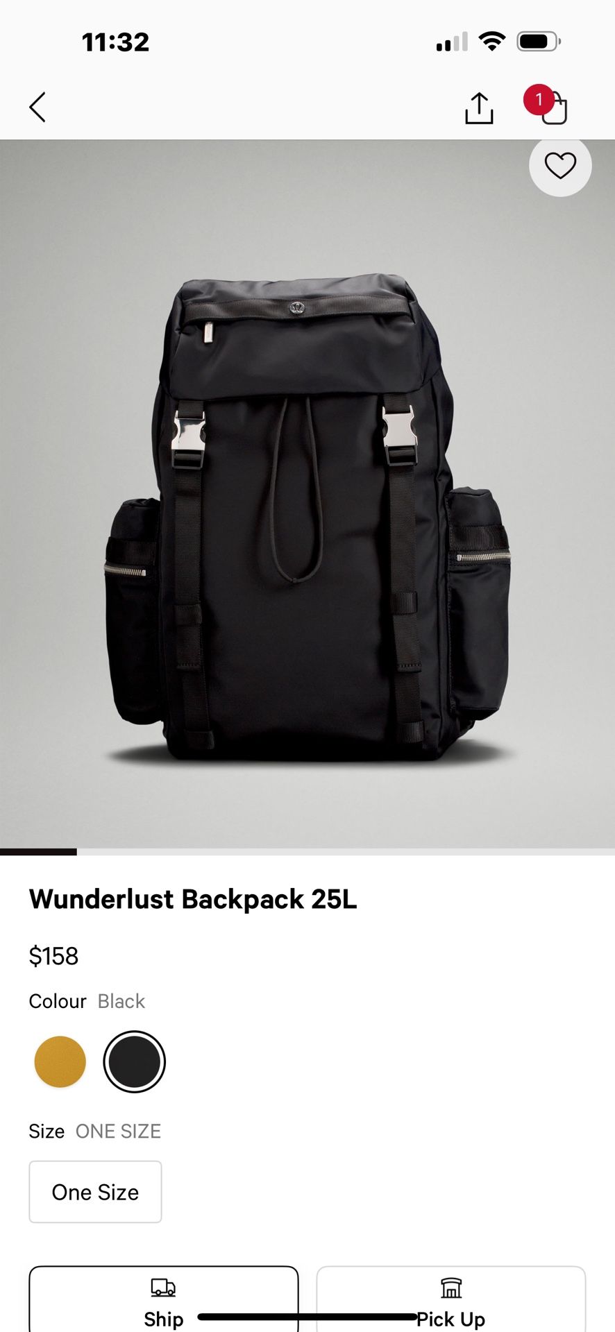 Lululemon Wunderlust backpack 25L