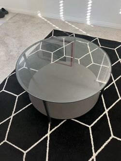 IKEA VITTSJÖ Coffee table, black-brown/glass, 29 1/2 "