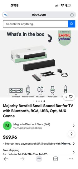 Sound bar for tv