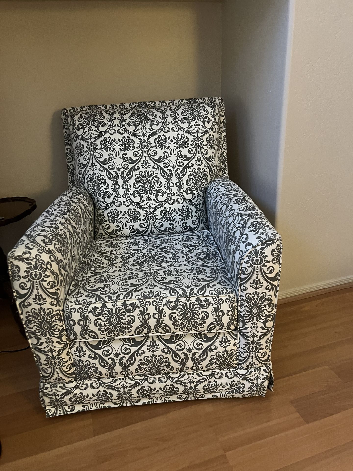 Patterned Elegant Fabric Armchair Glider Rocker